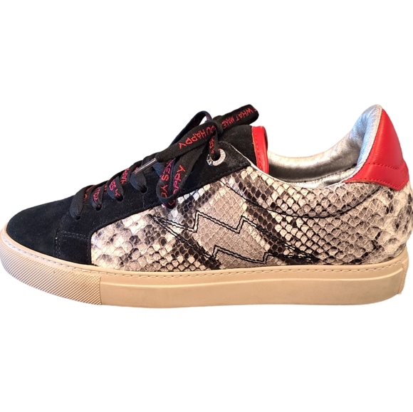 Zadig and Voltaire Womens Wild Snake Embossed Sneakers - Picture 2 of 13